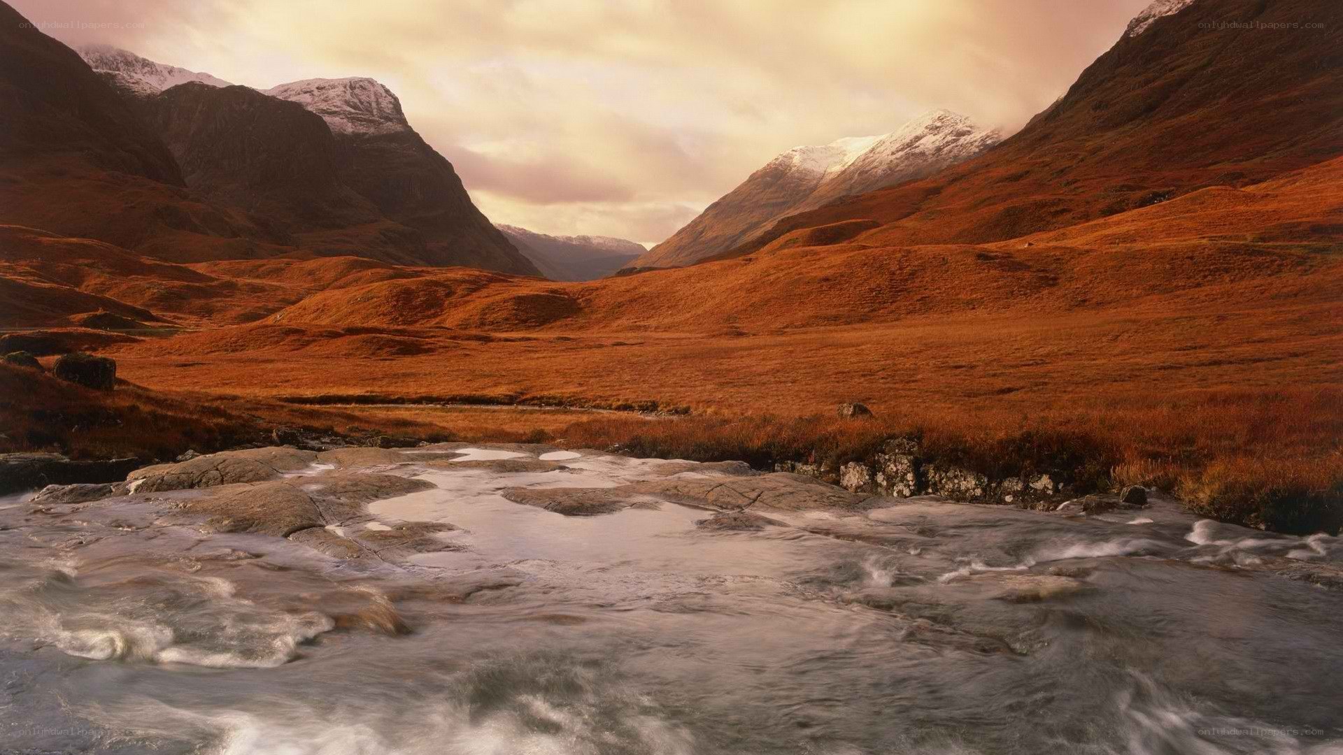 Mountain valley with river