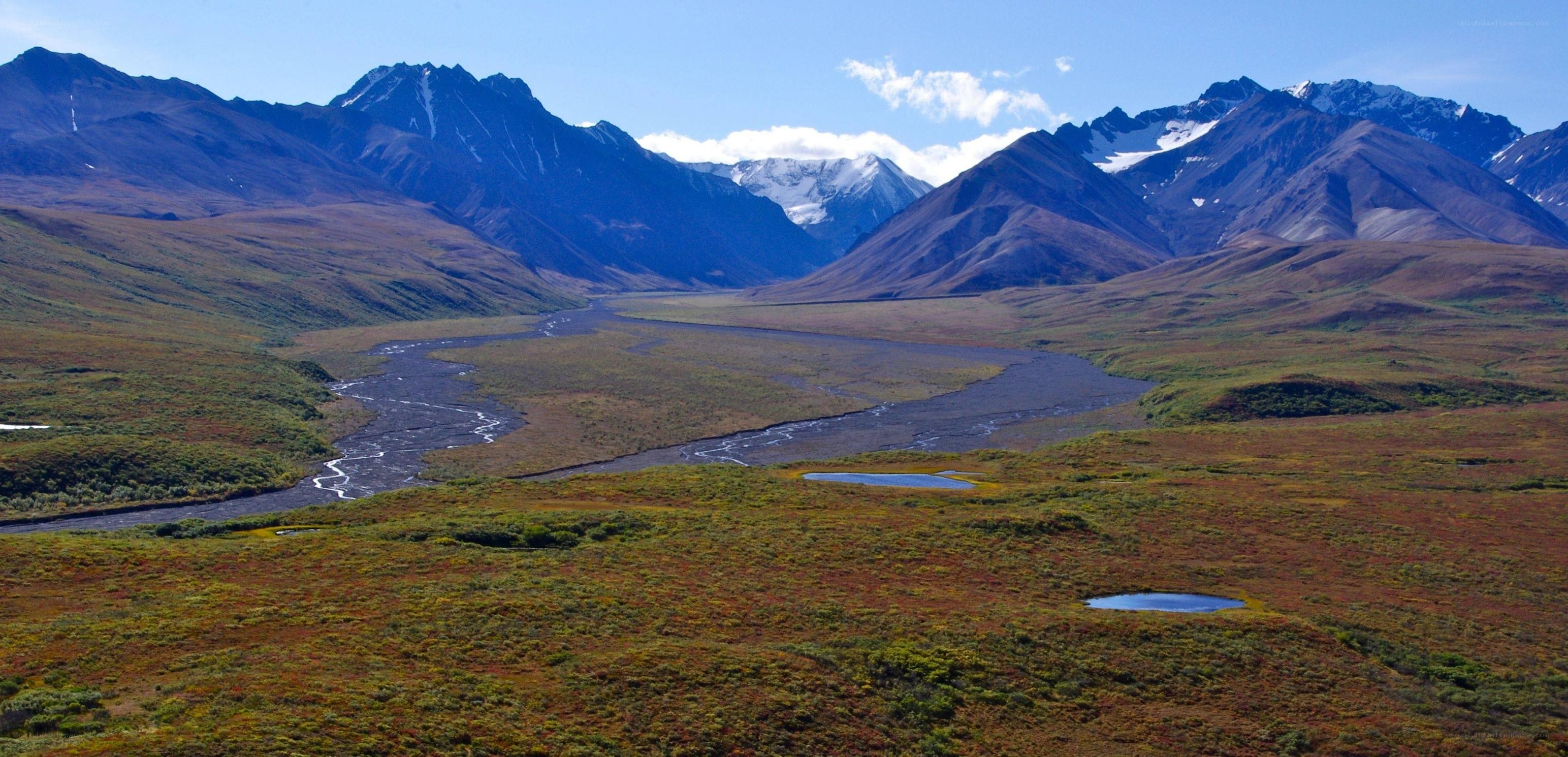 mountain valley with river