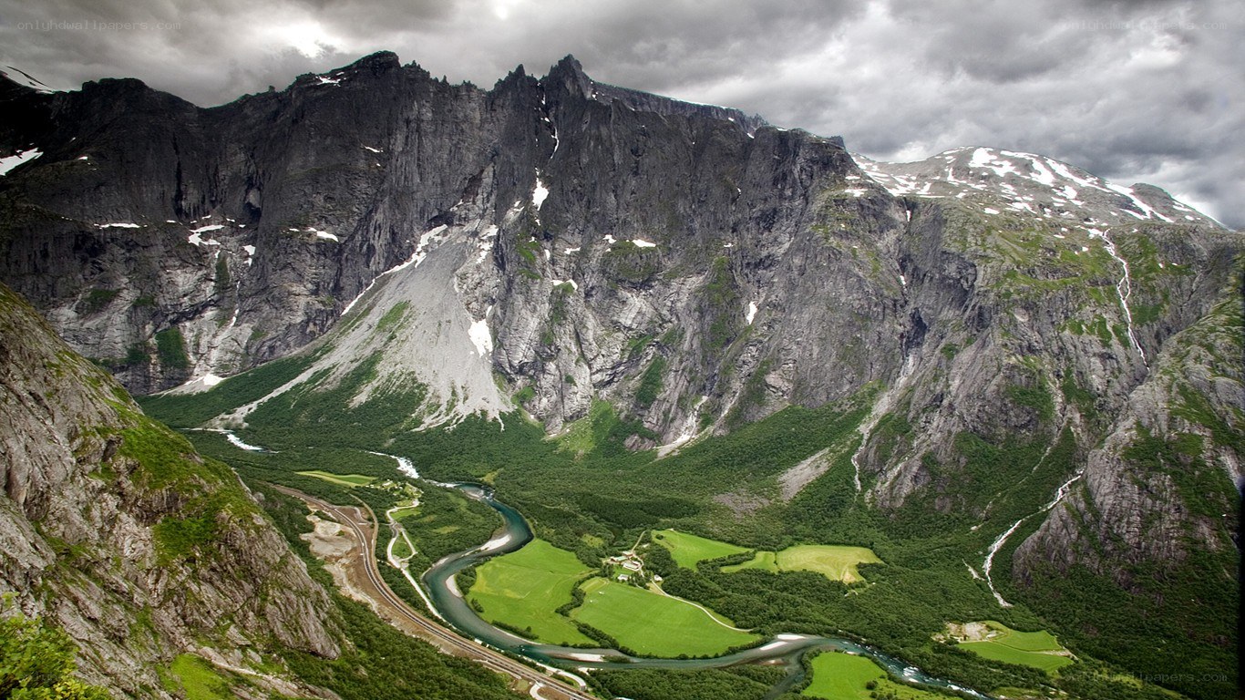 mountain valley with river