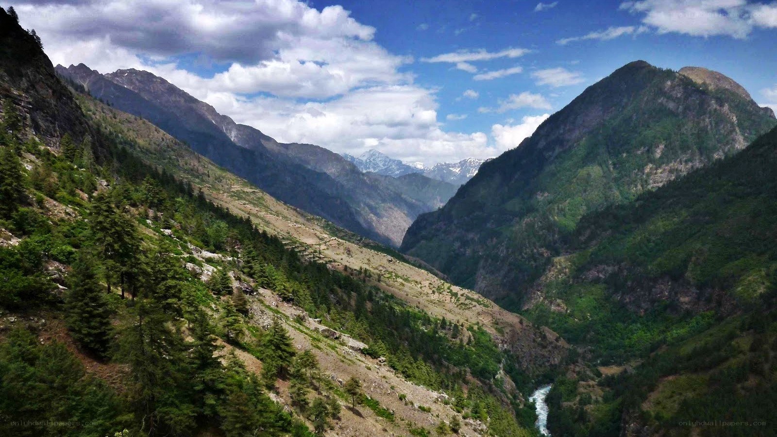 Mountain valley with river