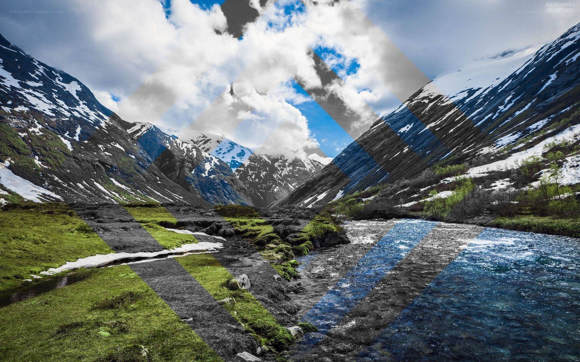 Mountain valley with river