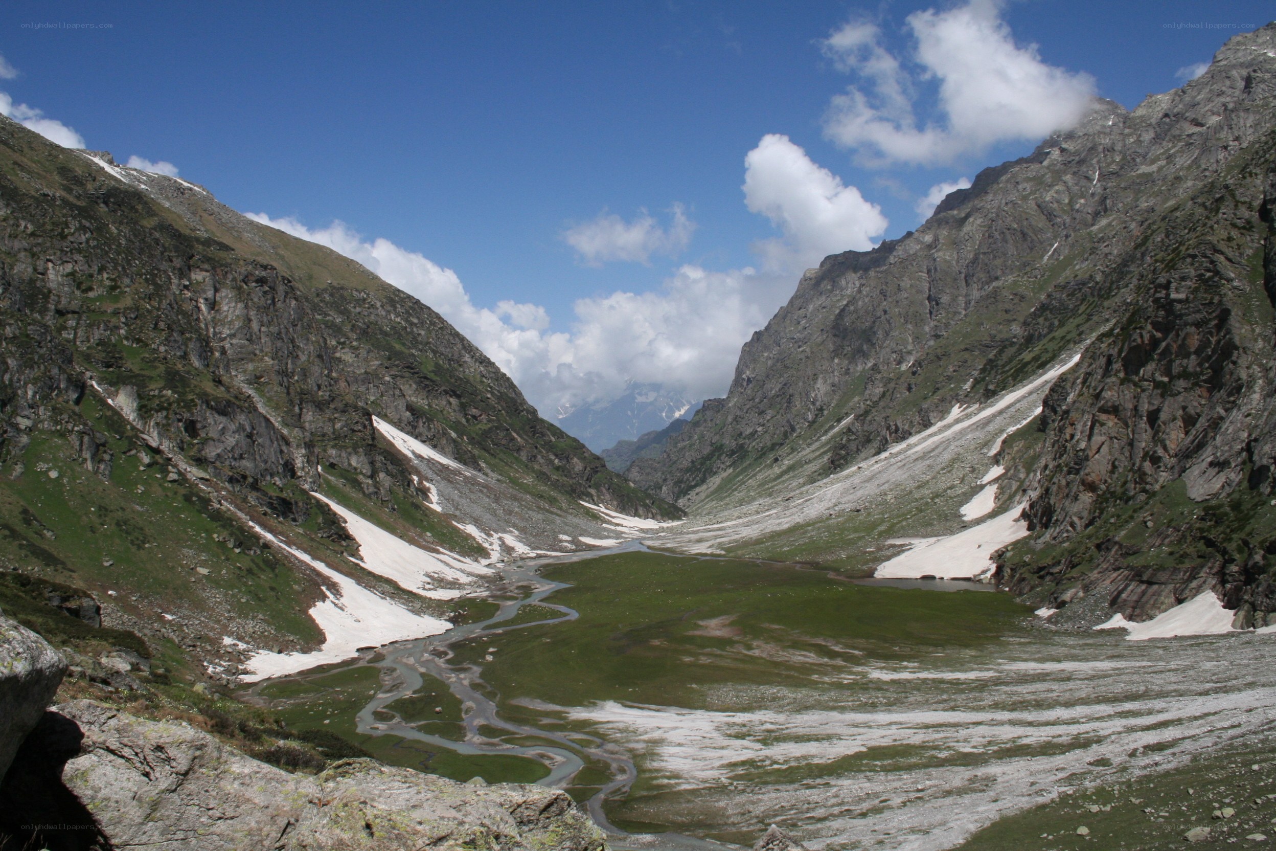 mountain valley with river