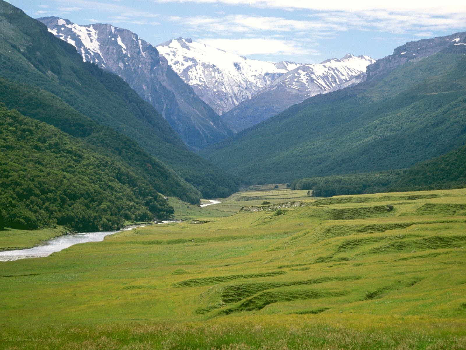 Mountain valley with river