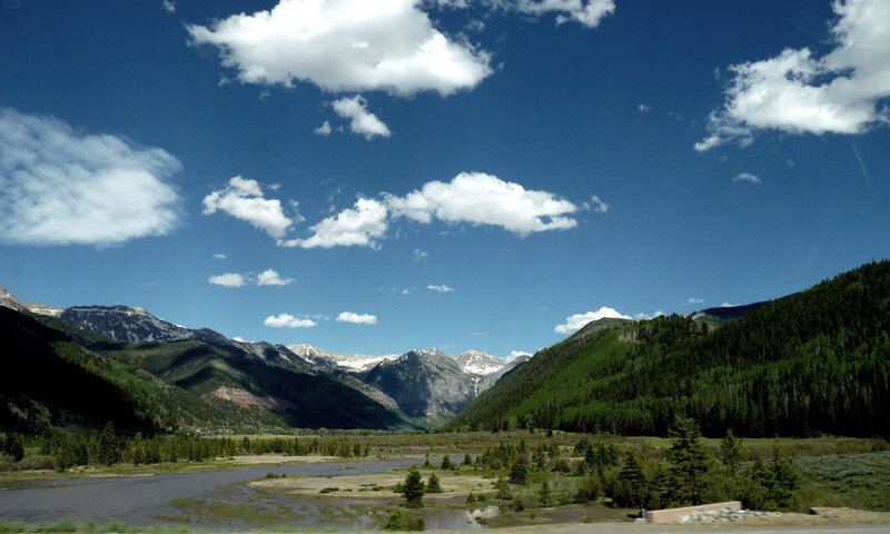 mountain valley with river