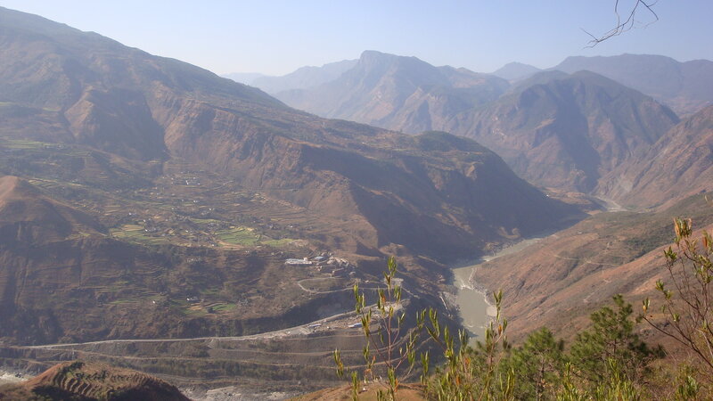 mountain valley with river
