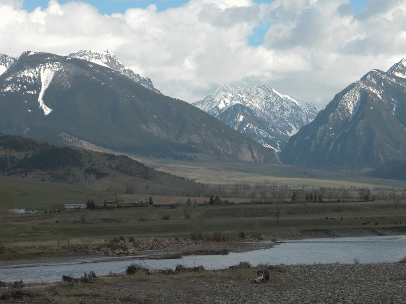 mountain valley with river