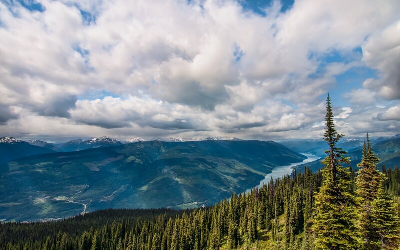 Mountain Valley with River — Green, Serene, Afternoon