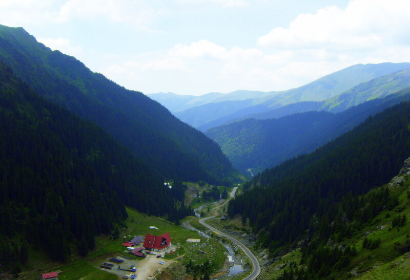 Mountain Valley with Road — Green