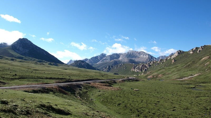 Mountain valley with road
