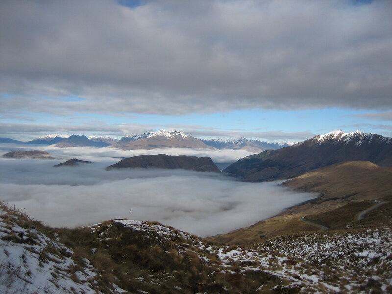 Mountain valley with sea of clouds