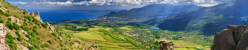Mountain Valley with Sea