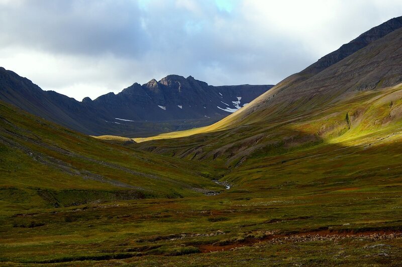 Mountain valley with stream