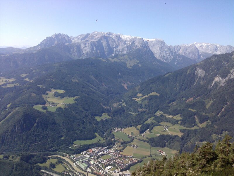 mountain valley with village