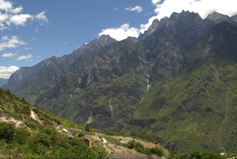 Mountain valley with village