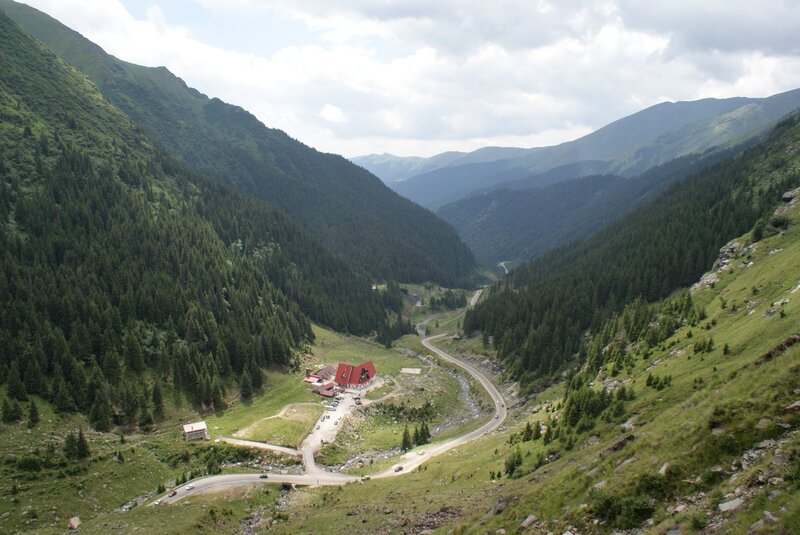 Mountain valley with winding road