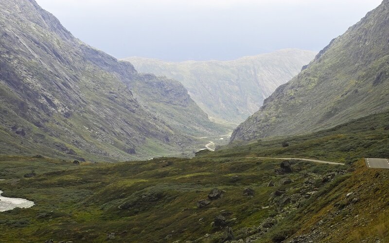 mountain valley with winding road