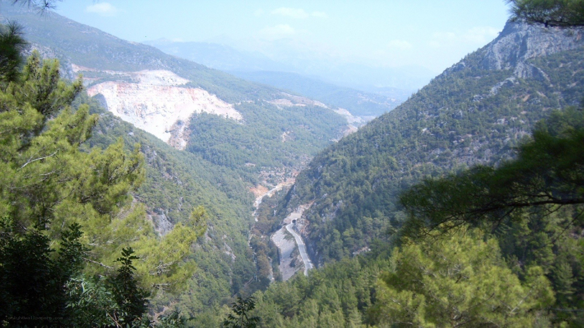 mountain valley with winding road
