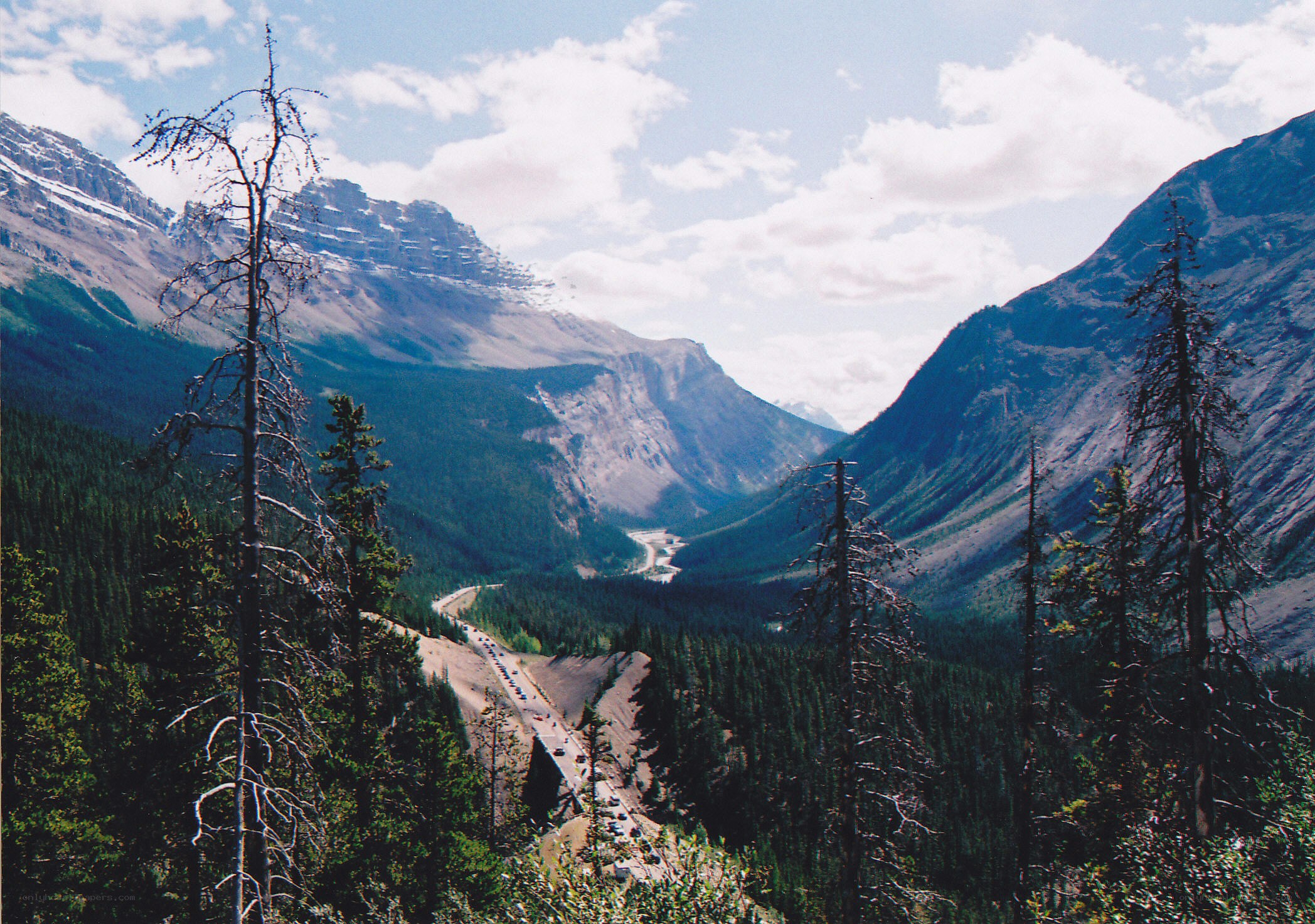Mountain valley with winding road