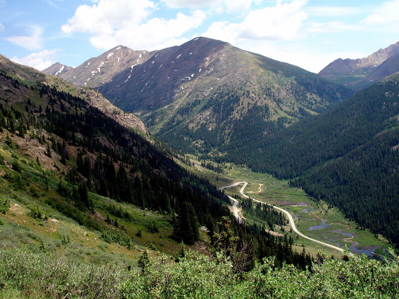 mountain valley with winding road