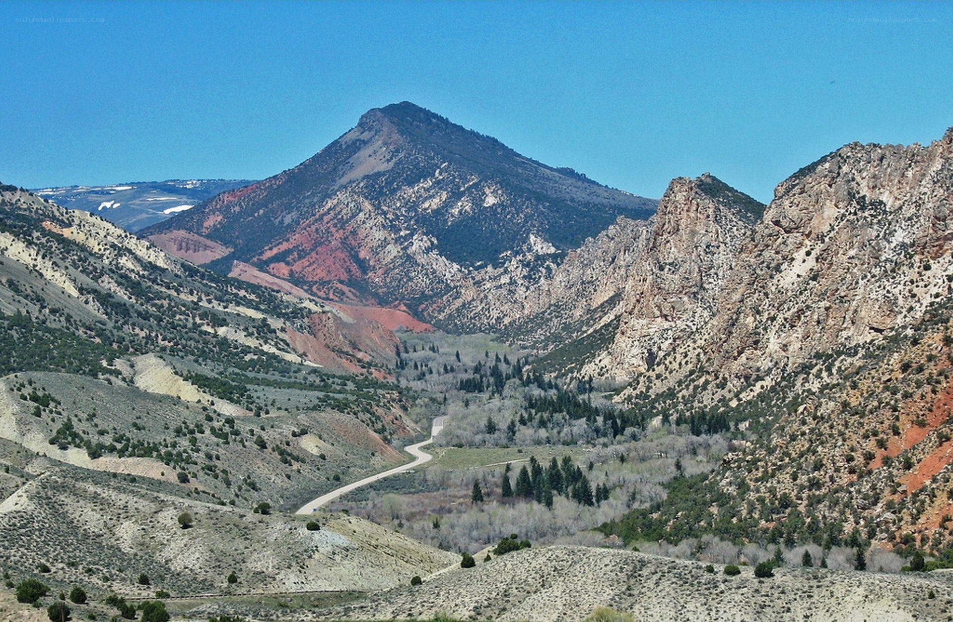 mountain valley with winding road