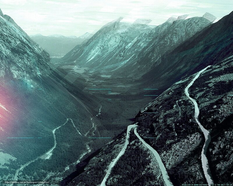 mountain valley with winding roads
