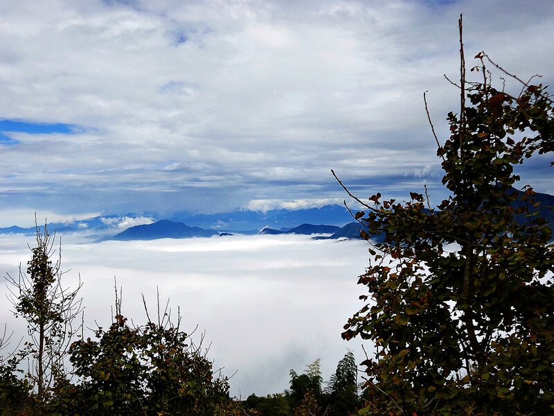 Mountain view above the clouds