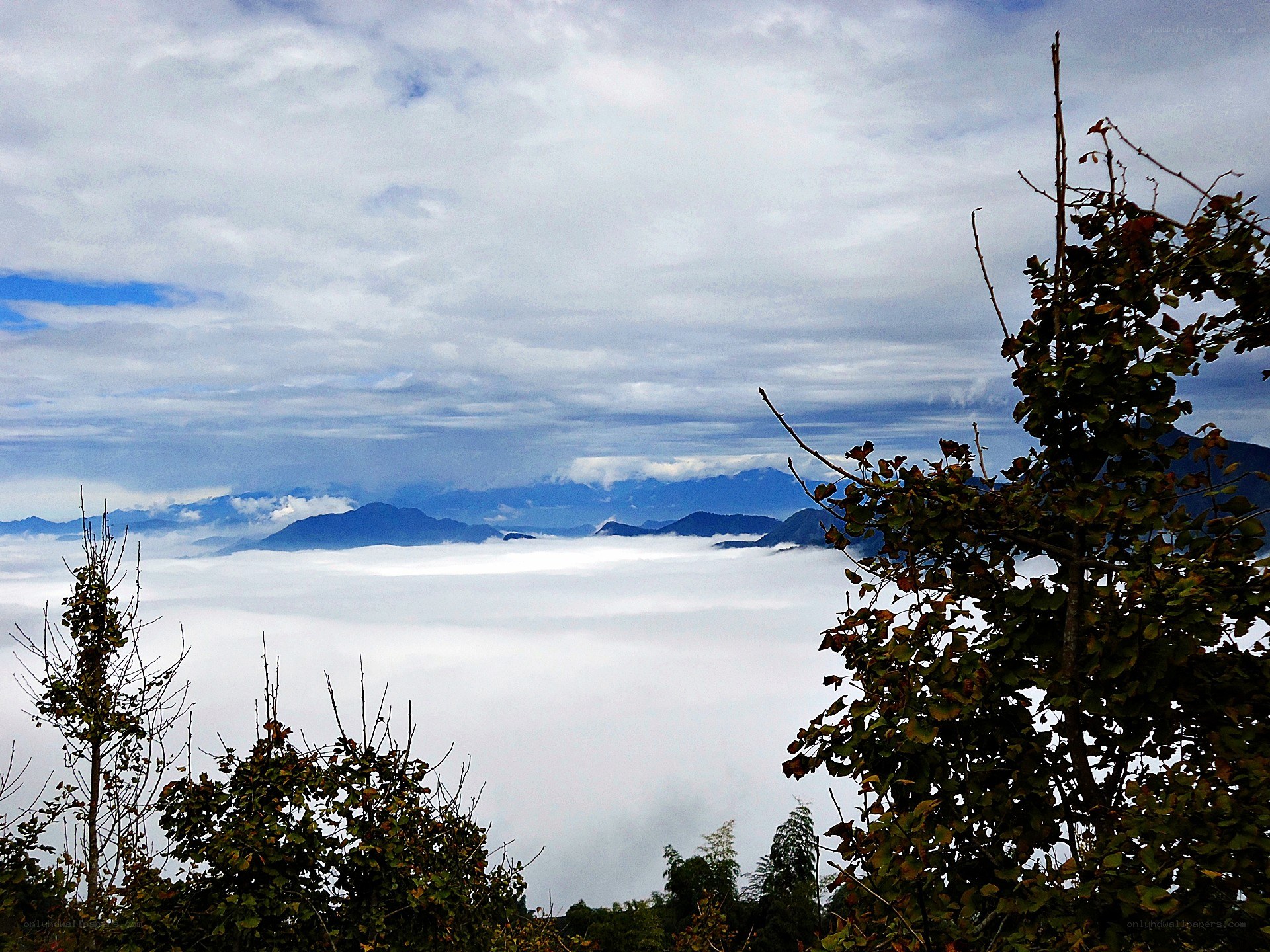 Mountain view above the clouds