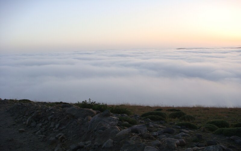 Mountain view above the clouds