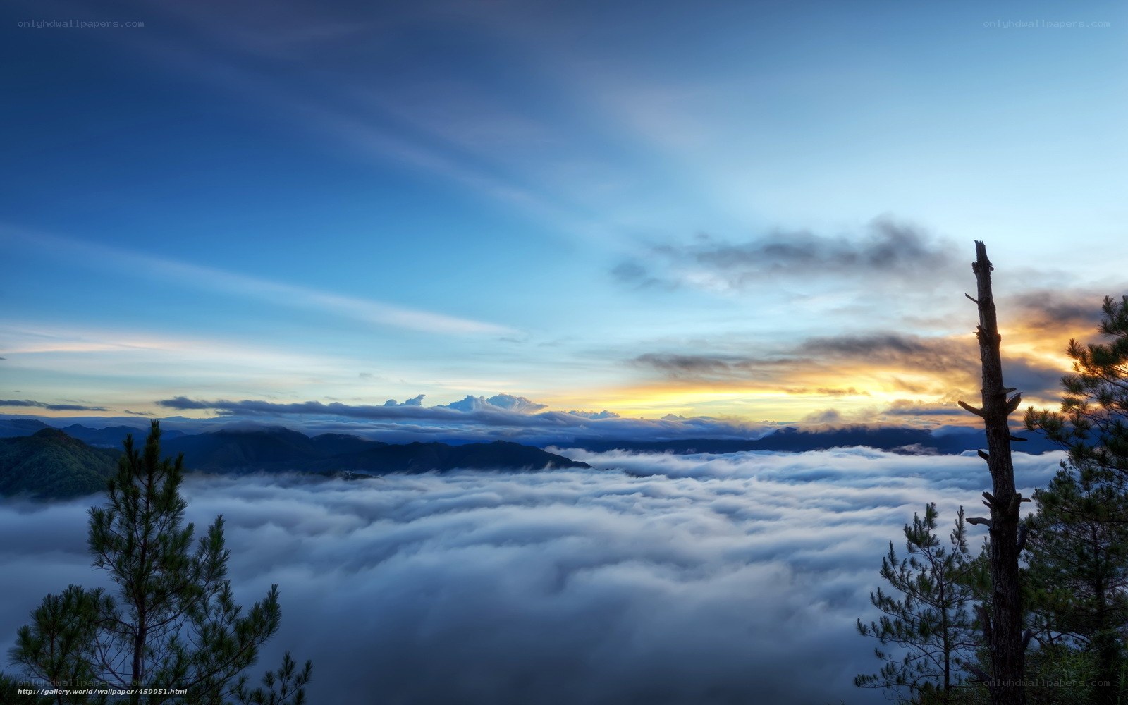 Mountain view above the clouds