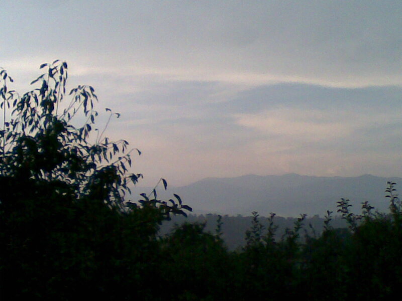 mountain view at dusk