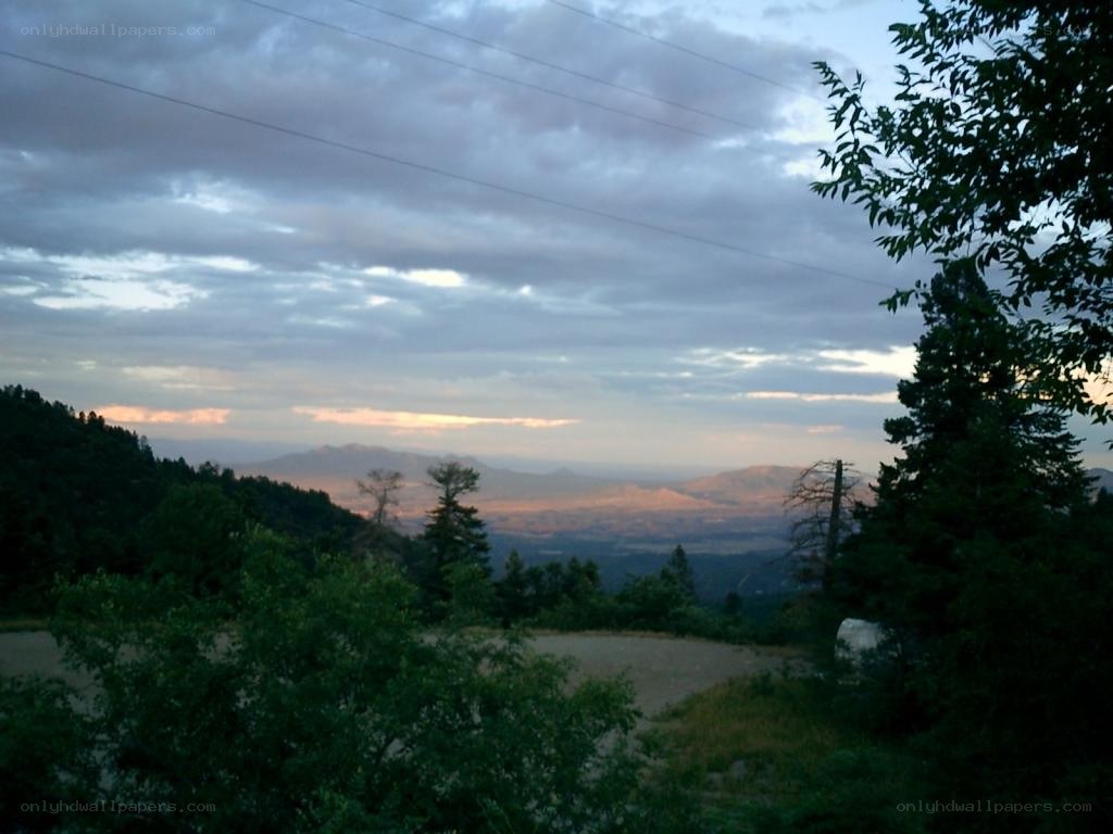 mountain view at dusk
