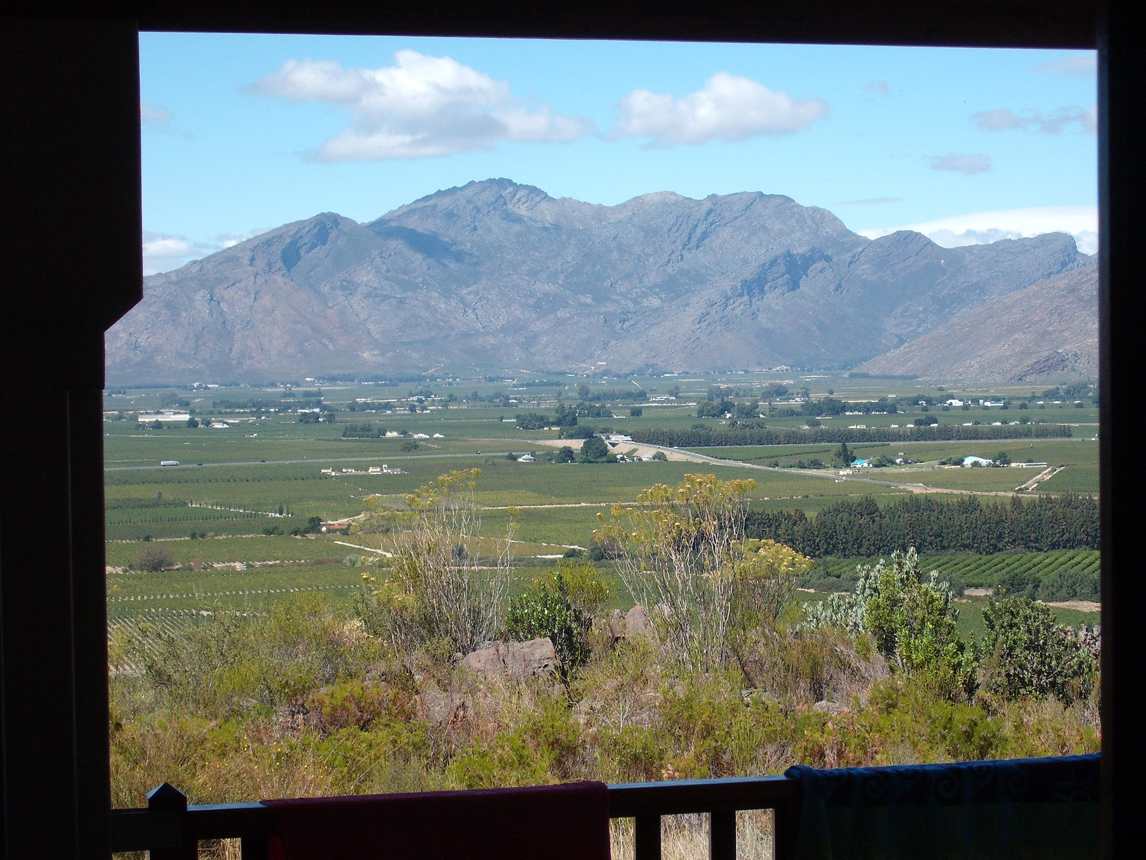 Mountain view from a balcony