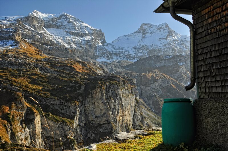 Mountain view from a cabin