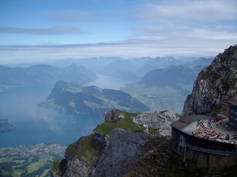Mountain view of lake and valley