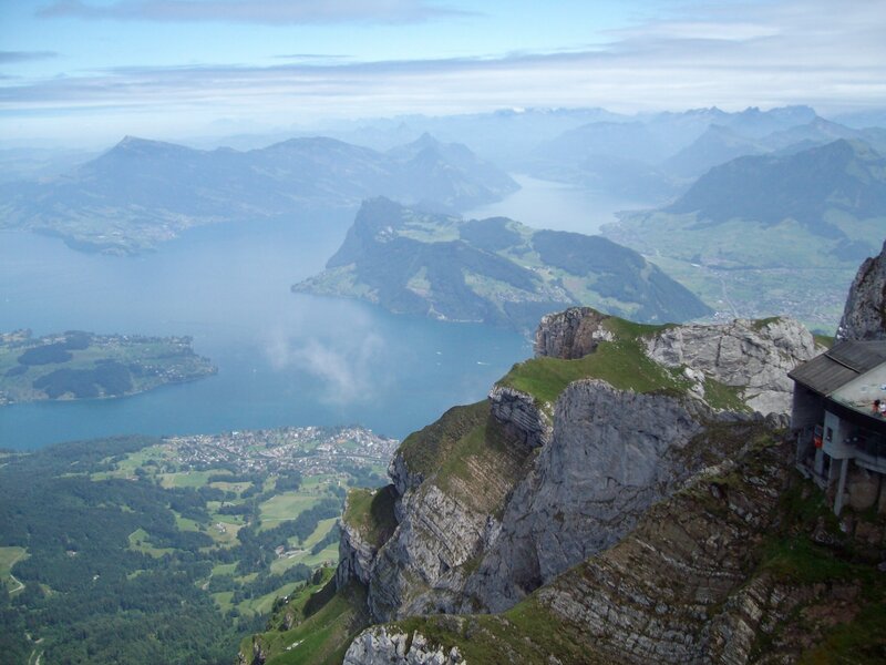 mountain view of lake and valley