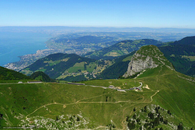 Mountain view of Lake Geneva