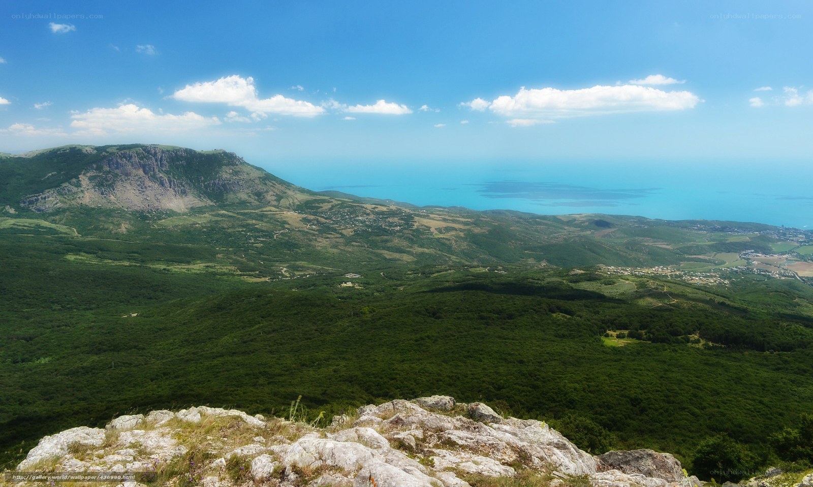 Mountain view of sea and valley