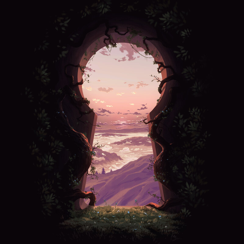 Mountain View Through Arch
