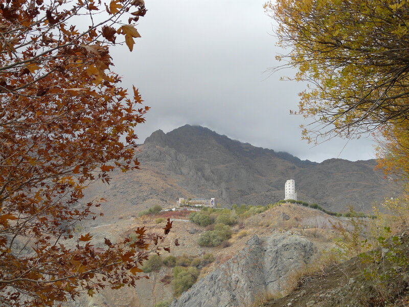 Mountain view with autumn trees