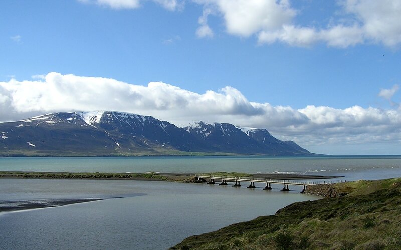 Mountain view with bridge