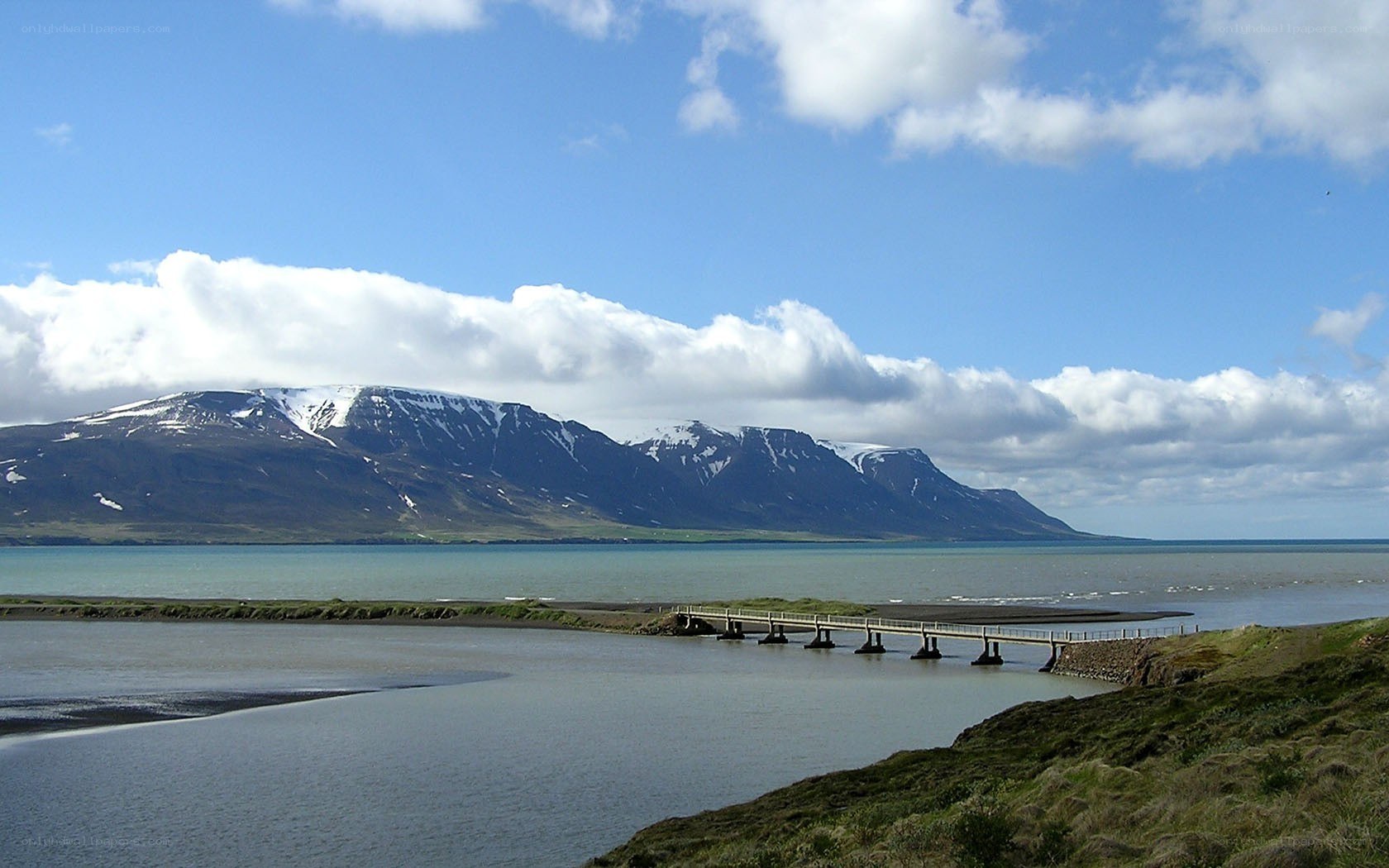 Mountain view with bridge