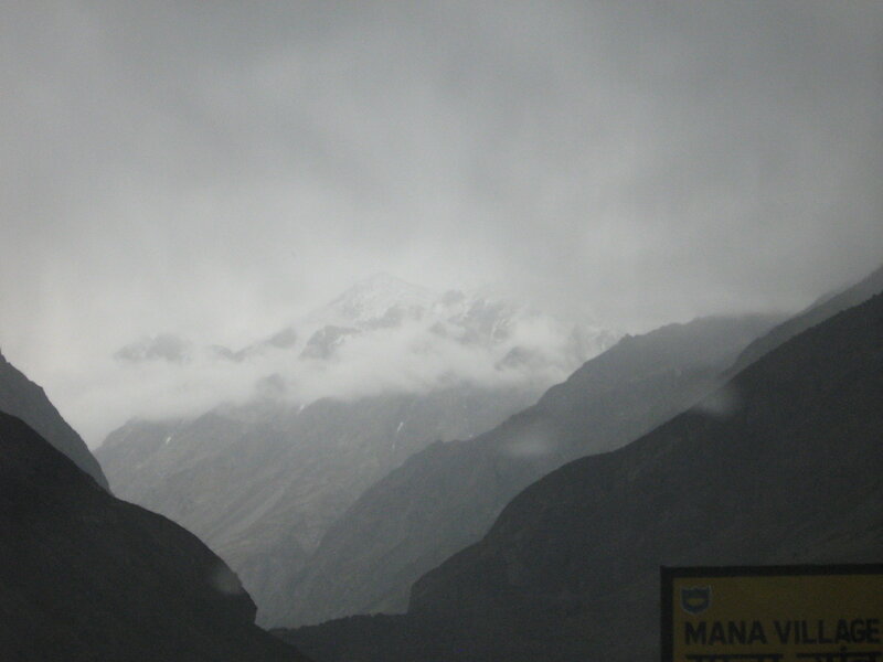 mountain view with clouds