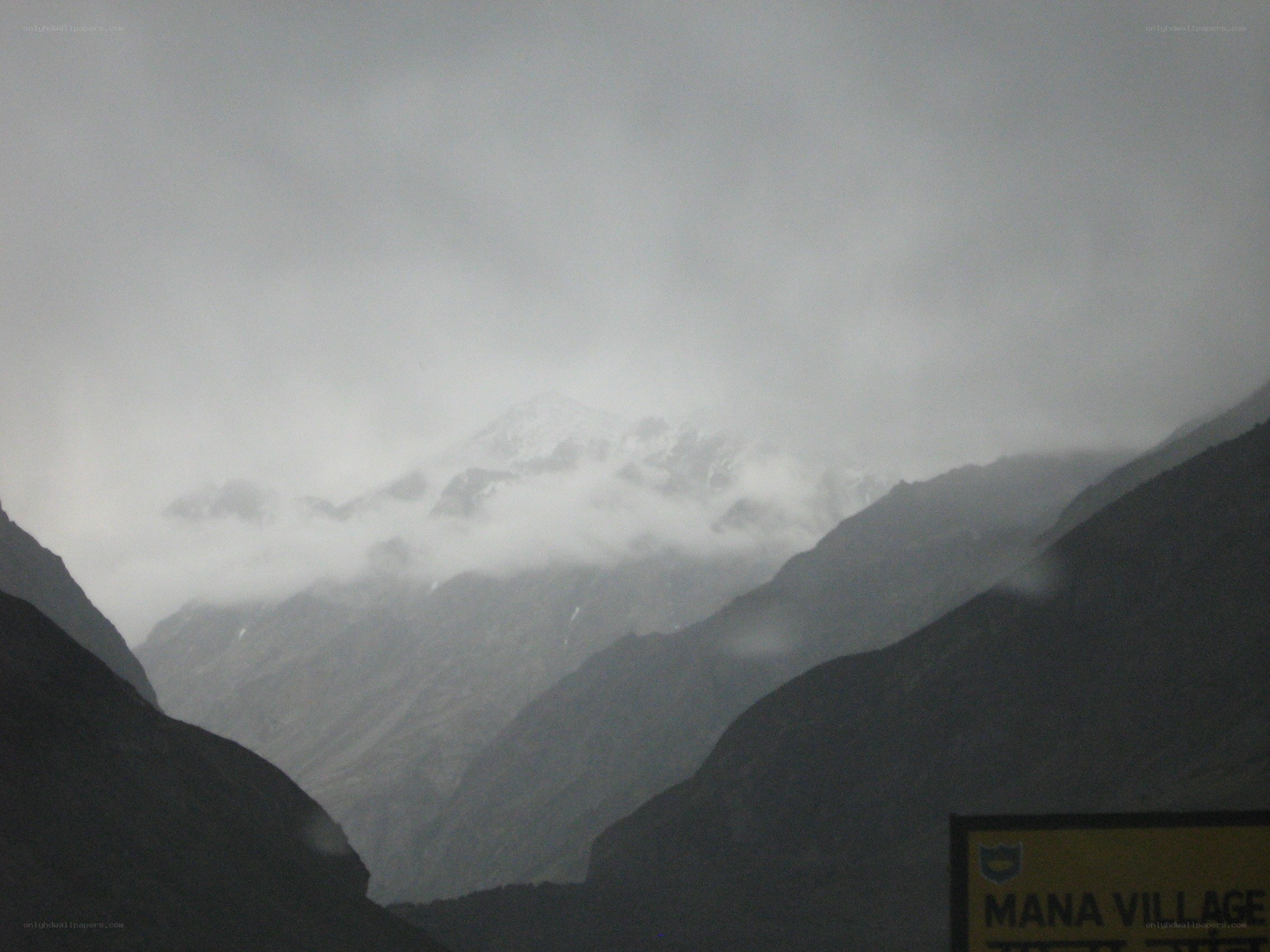 mountain view with clouds