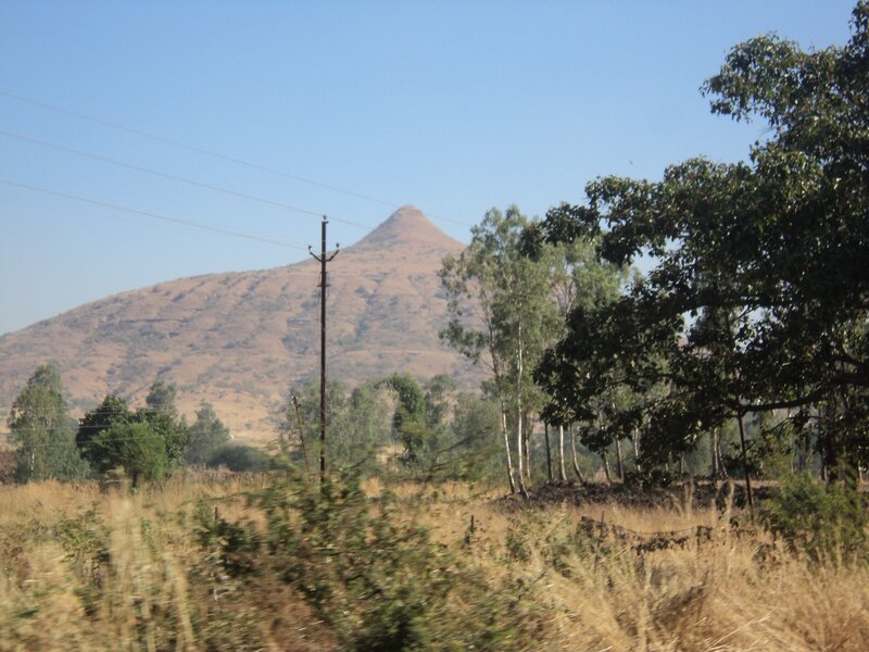 Mountain view with power lines