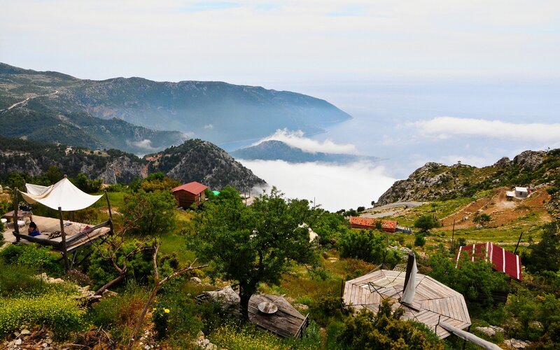 Mountain view with sea fog