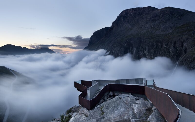 Mountain Viewing Platform — Gray, Serene