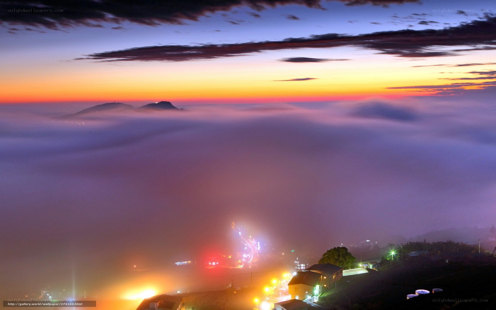 Mountain village at dawn
