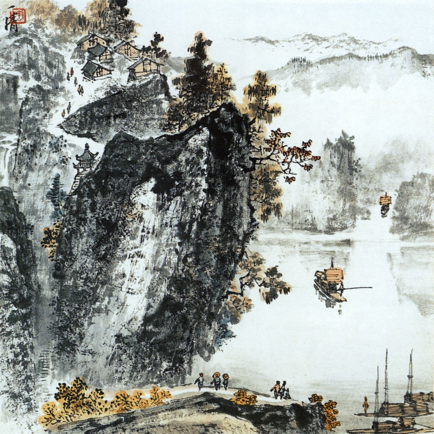 Mountain village by the river
