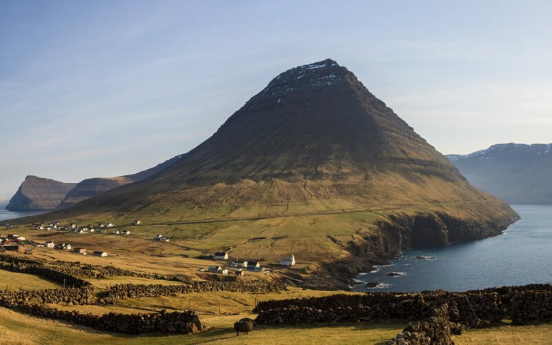 Mountain village by the sea