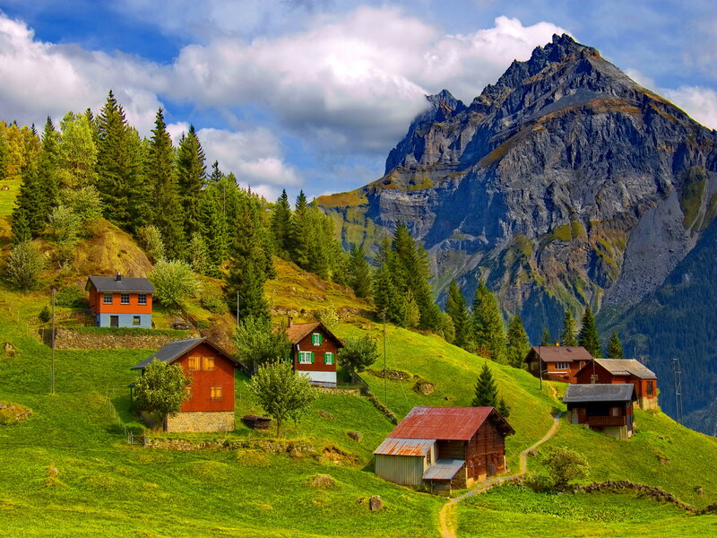 Mountain Village Houses — Green